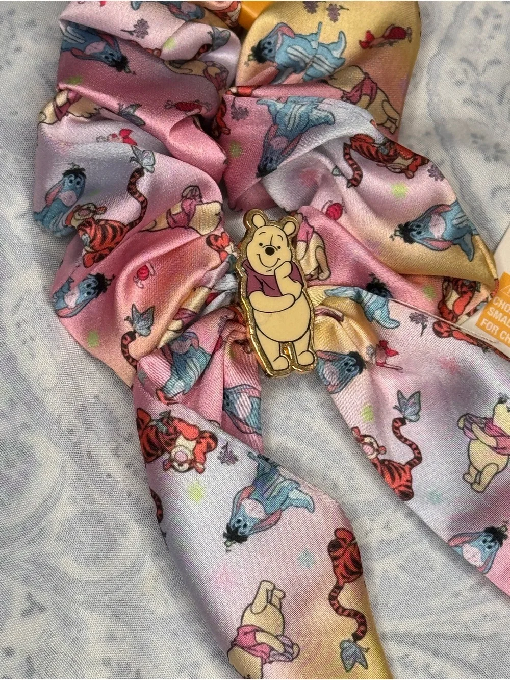 Disney Winnie The Pooh Silky Satin Scrunchie & Claw Clip Set